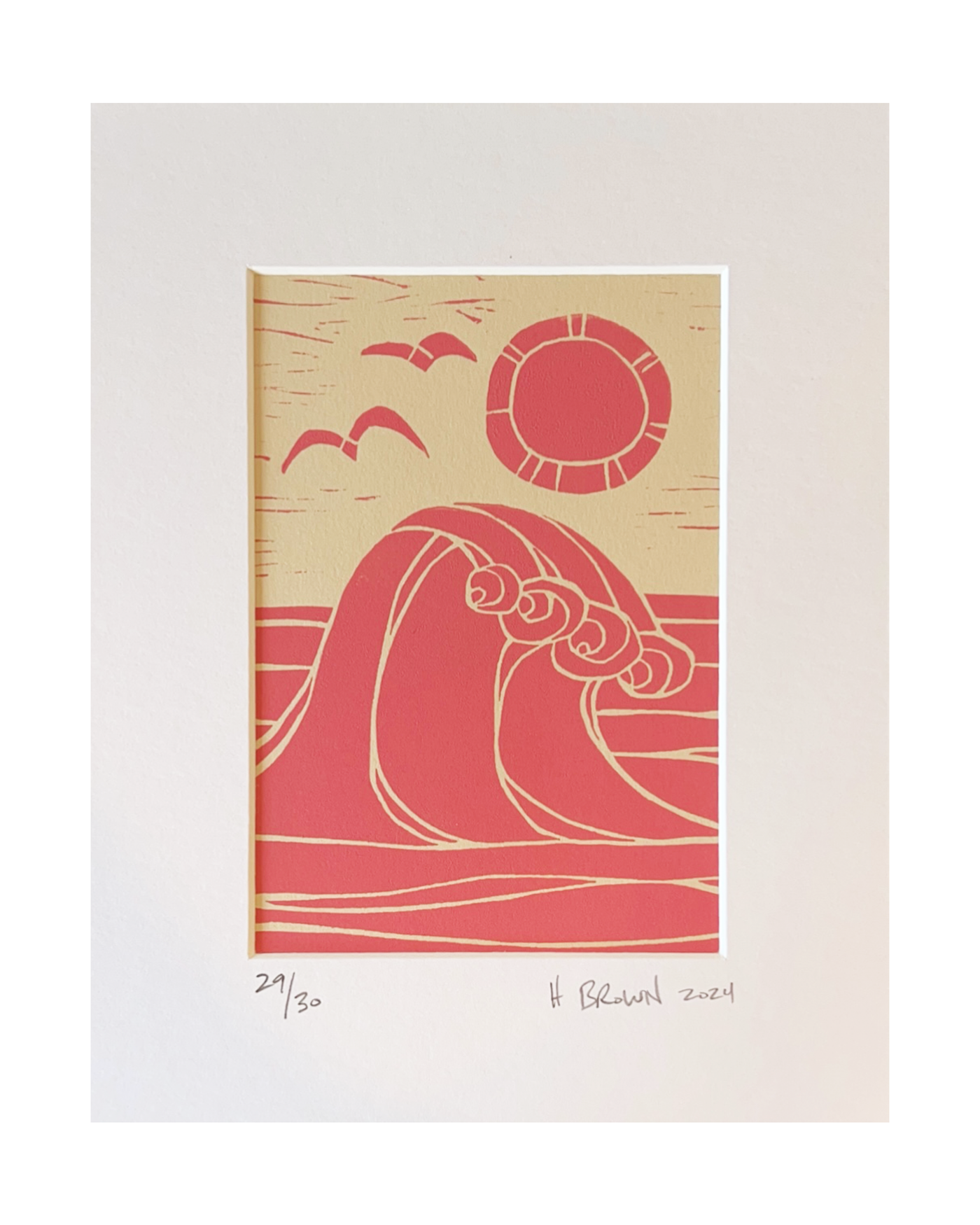 Wave Limited Edition Linocut