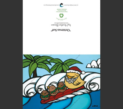 Detail - Christmas Surf Greeting Card by Heather Brown