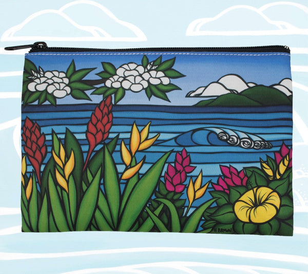 Wood Cut Floral Beach Clutch