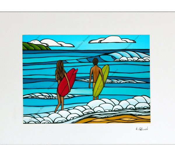 Love and Surf - Matted Paper Print - Heather Brown Art