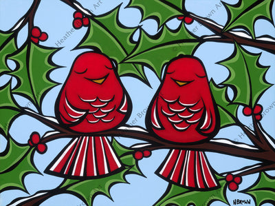 Holiday Birds Greeting Card by Heather Brown - The perfect way to send your love to family and friends this holiday season!