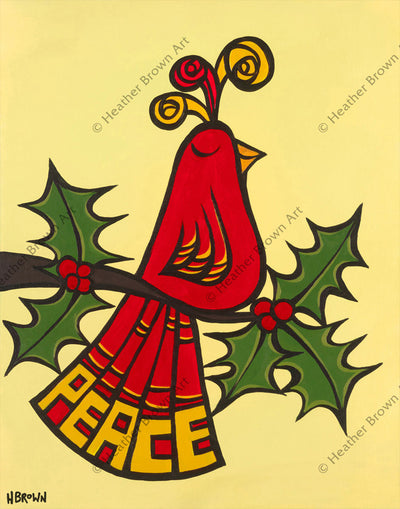 Peace Bird Greeting Card by Heather Brown - The perfect way to send your love to family and friends this holiday season!