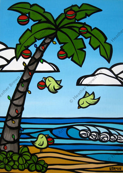 Tropical Christmas Greeting Card by Heather Brown - The perfect way to send your love to family and friends this holiday season!